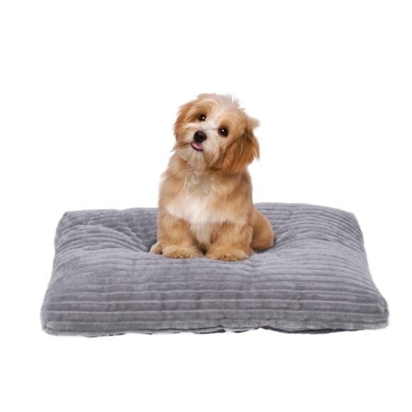 Washable Dog Bed Deluxe Plush Dog Crate Beds Comfy Pad Anti-Slip Pet  21"L x 17" - Picture 1 of 7